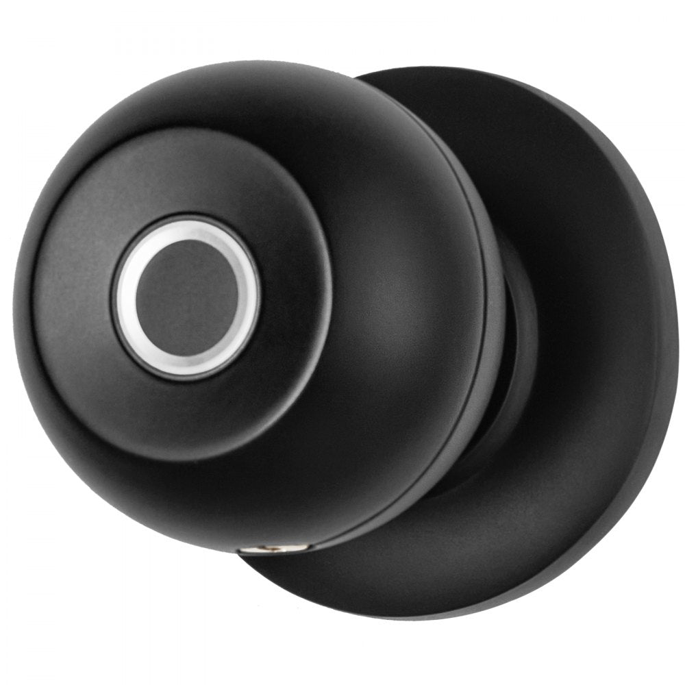 VEVOR Smart Door Knob, Fingerprint Smart Lock with APP Control, Biometric Door Lock Bluetooth Smart Lock, Easy Installation Door Lock, for Home Bedrooms, Cloakroom, Hotels, Apartments Offices, Black 