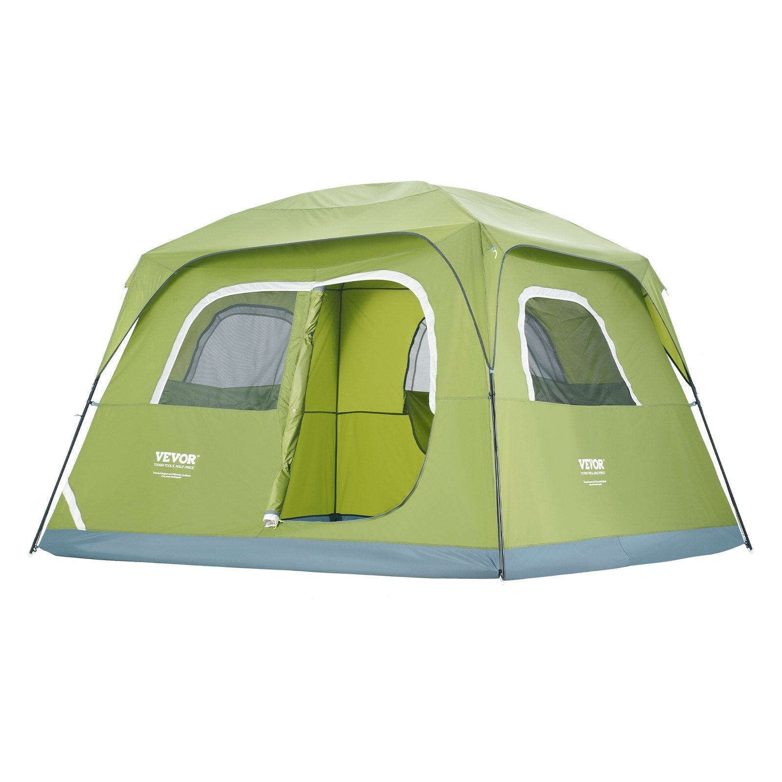 VEVOR Camping Tent, 10 x 9 x 6.5 ft Fit for 6 Person, Waterproof Lightweight Backpacking Tent, Easy Setup, with Door and Window, for Outdoor Family Camping, Hiking, Hunting, Mountaineering Travel 