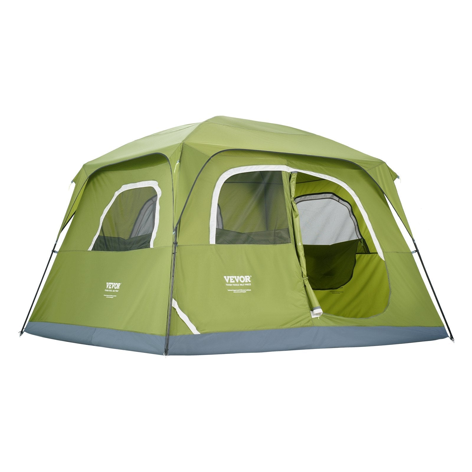VEVOR Camping Tent, 10 x 9 x 6.5 ft Fit for 6 Person, Waterproof Lightweight Backpacking Tent, Easy Setup, with Door and Window, for Outdoor Family Camping, Hiking, Hunting, Mountaineering Travel 