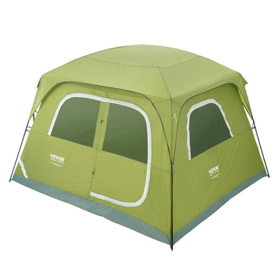 VEVOR Camping Tent, 10 x 9 x 6.5 ft Fit for 6 Person, Waterproof Lightweight Backpacking Tent, Easy Setup, with Door and Window, for Outdoor Family Camping, Hiking, Hunting, Mountaineering Travel 