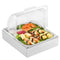 VEVOR Countertop Food Serving Display Container, 1 x 1/2 Pan Stainless Steel Food Serving Tray, Buffet Condiment Dispenser Display Rack with Clear Lid & Ice Tray, for Restaurant Hotel Kitchen Party