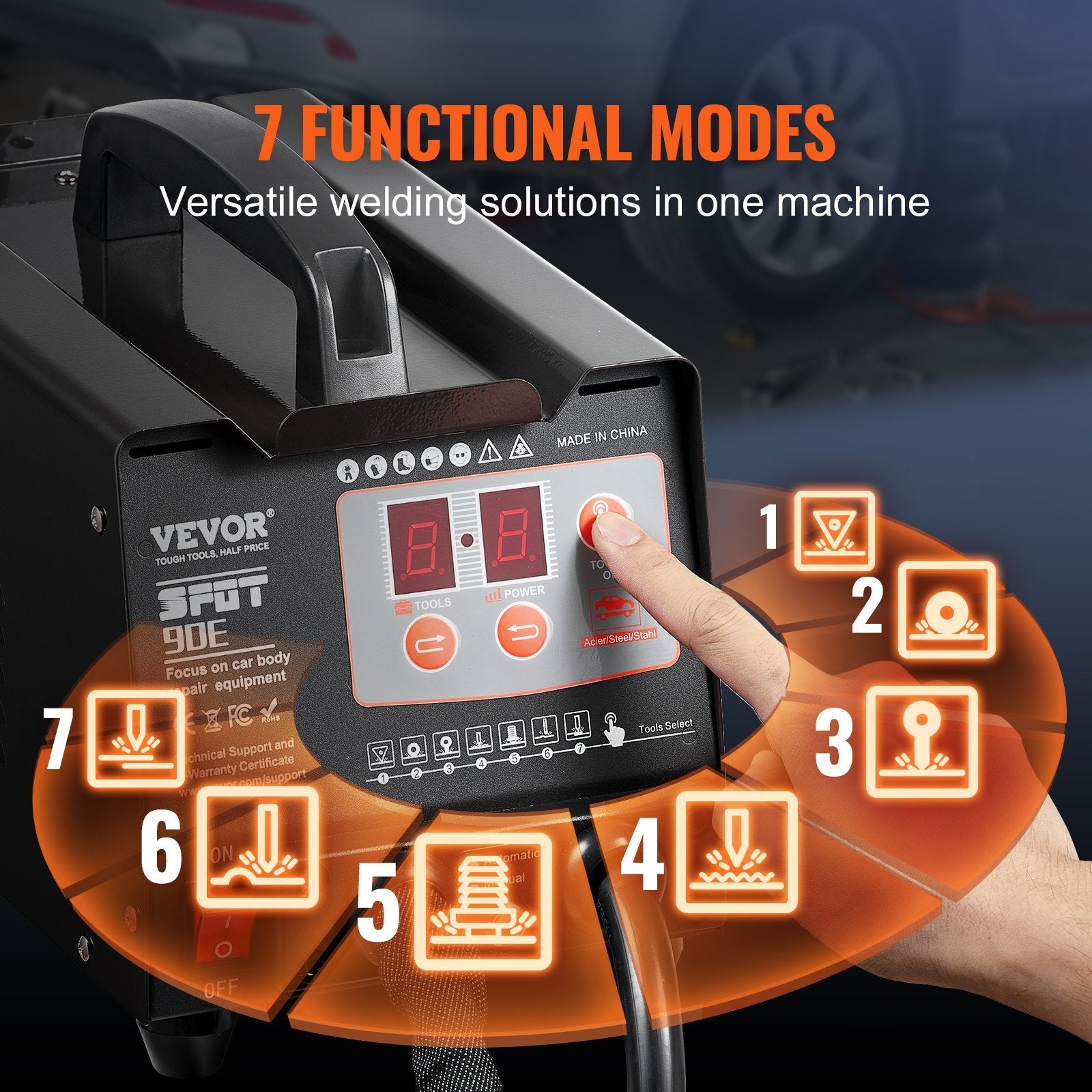 VEVOR Stud Welder Dent Repair Kit 220V 3KW Spot Welder Dent Puller with 7 Modes 