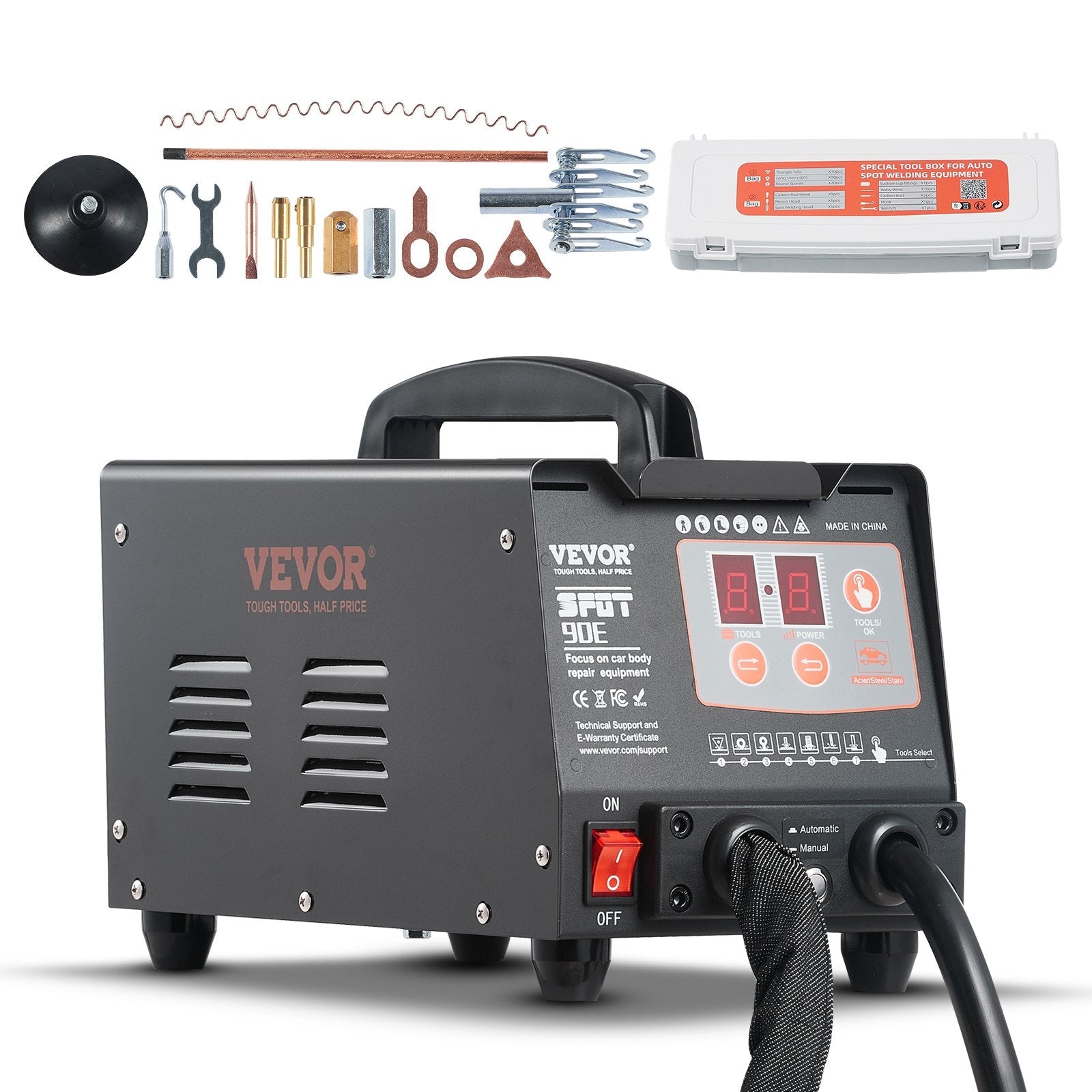 VEVOR Stud Welder Dent Repair Kit 220V 3KW Spot Welder Dent Puller with 7 Modes 