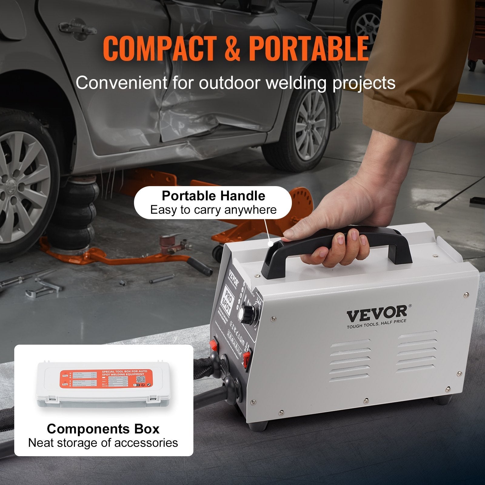 VEVOR Stud Welder Dent Repair Kit Spot Welding Dent Puller Machine with 7 Modes 