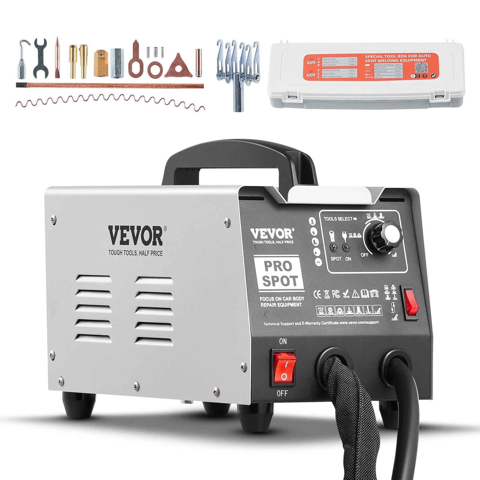 VEVOR Stud Welder Dent Repair Kit Spot Welding Dent Puller Machine with 7 Modes 