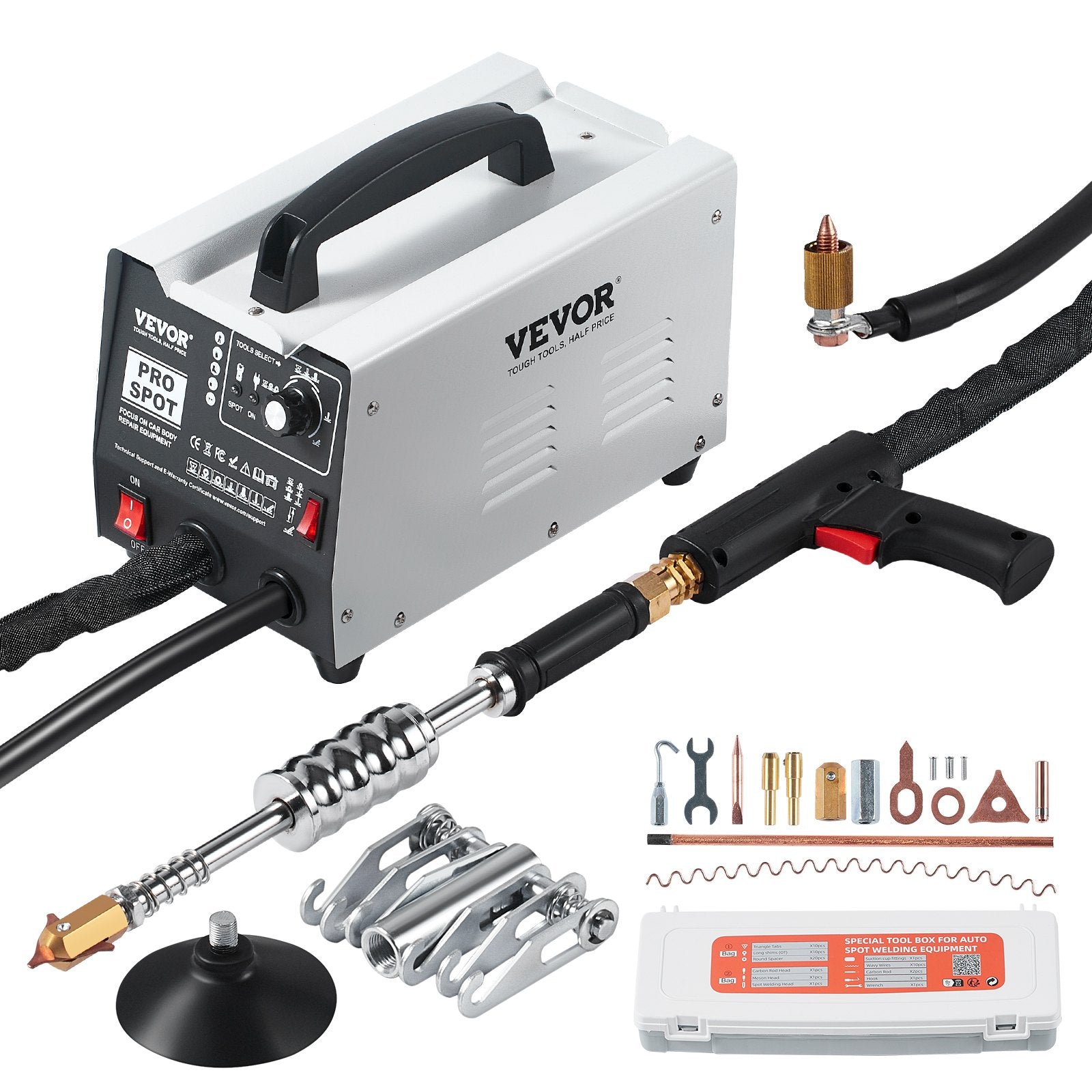 VEVOR Stud Welder Dent Repair Kit Spot Welding Dent Puller Machine with 7 Modes 