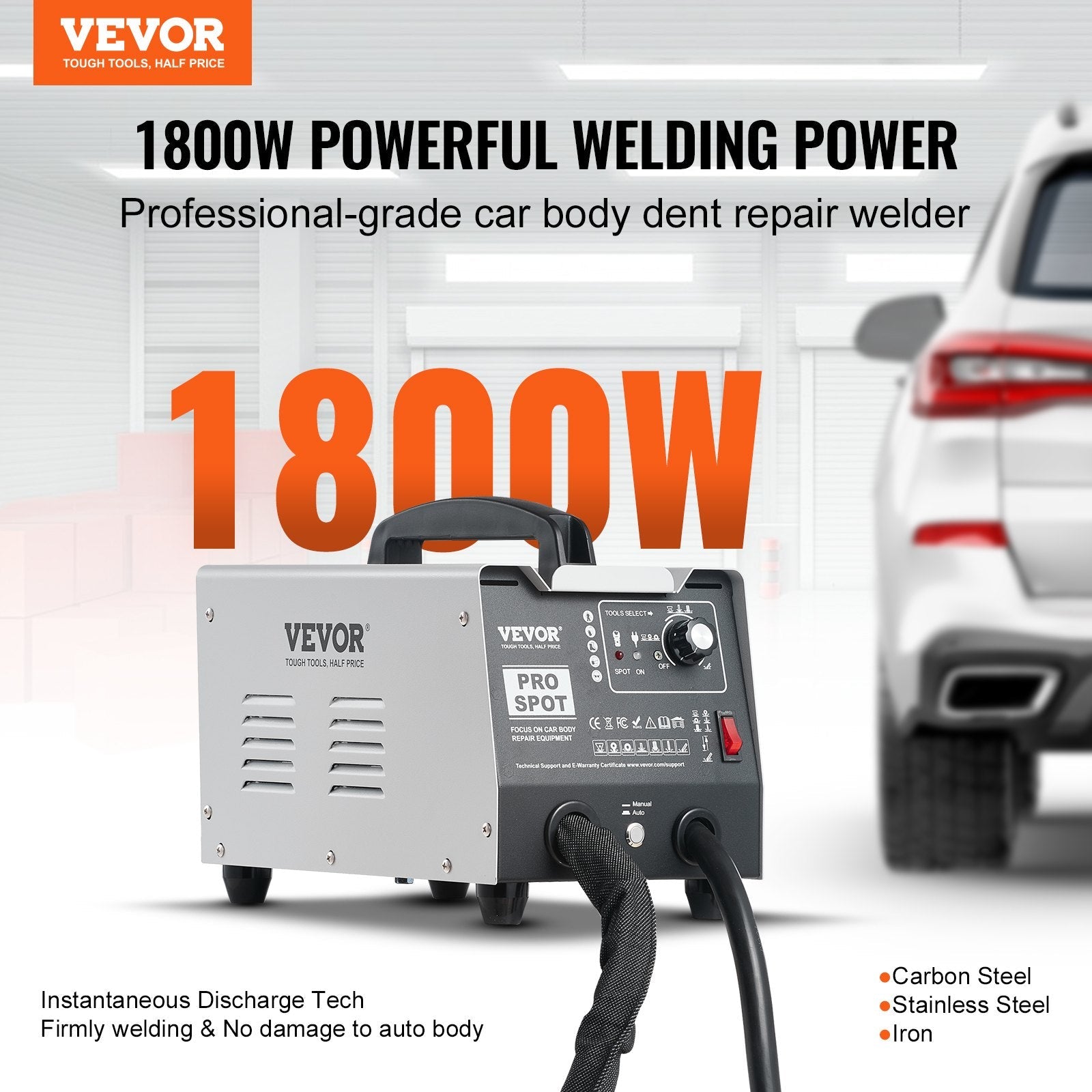 VEVOR Stud Welder Dent Repair Kit Auto/Manual Spot Welder Dent Puller 7 Modes 
