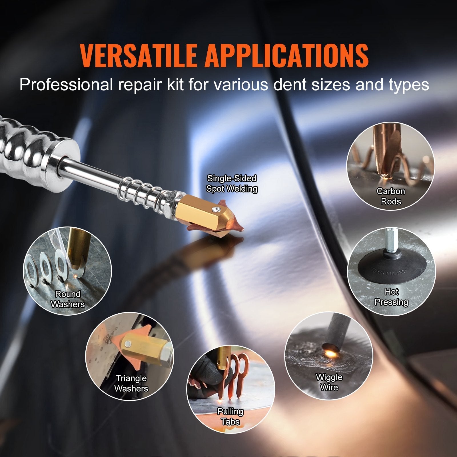 VEVOR Stud Welder Dent Repair Kit Auto/Manual Spot Welder Dent Puller 7 Modes 