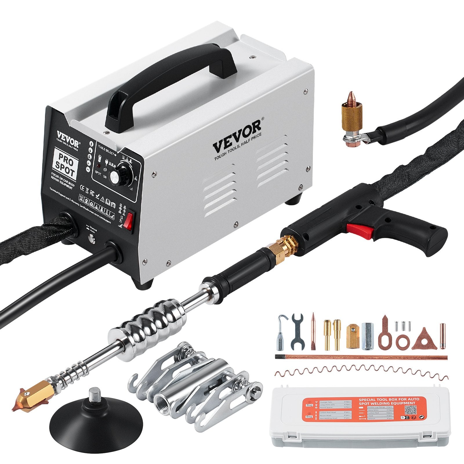 VEVOR Stud Welder Dent Repair Kit Auto/Manual Spot Welder Dent Puller 7 Modes 