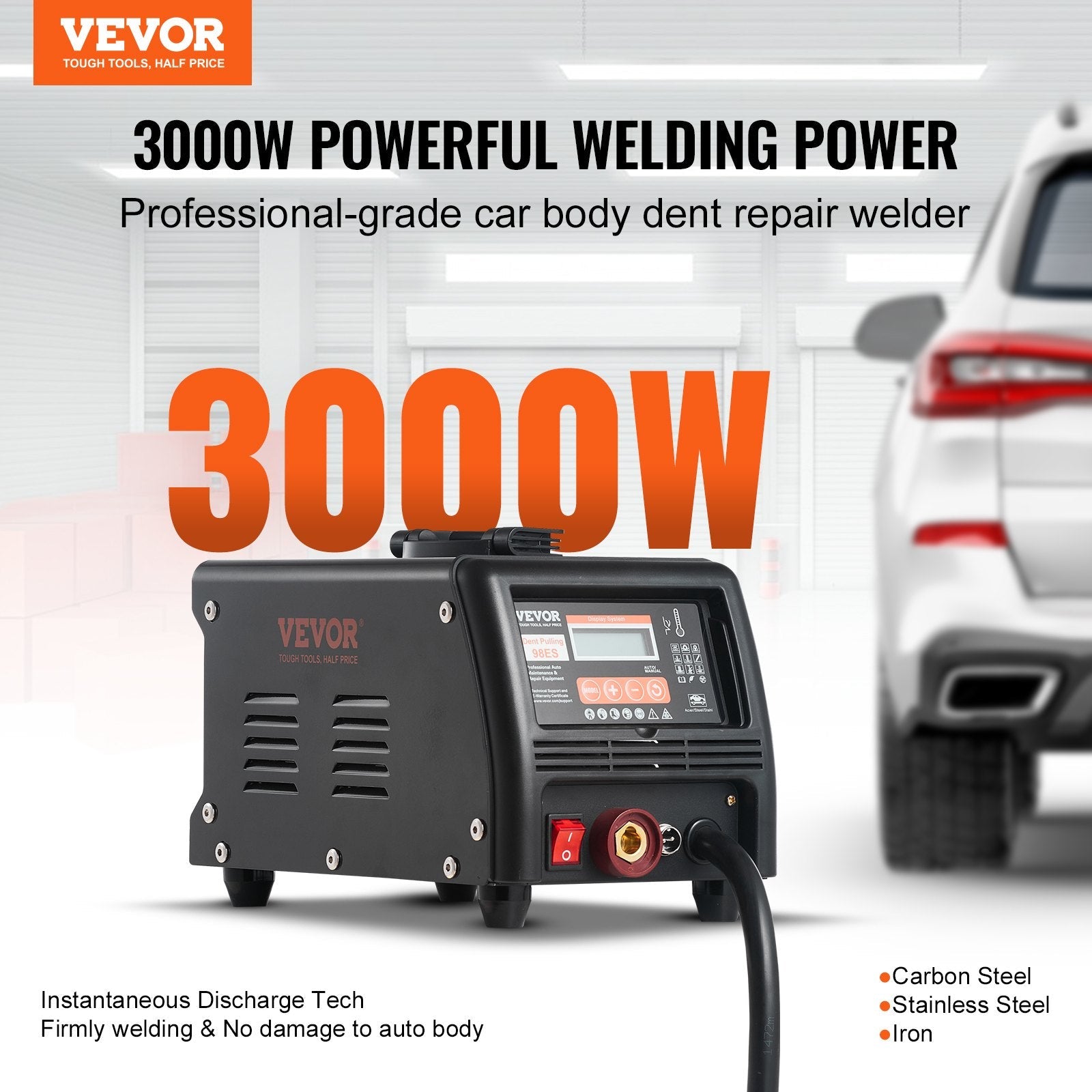 VEVOR Stud Welder Dent Repair Kit 3KW Spot Welder Dent Puller Machine 9 Modes 