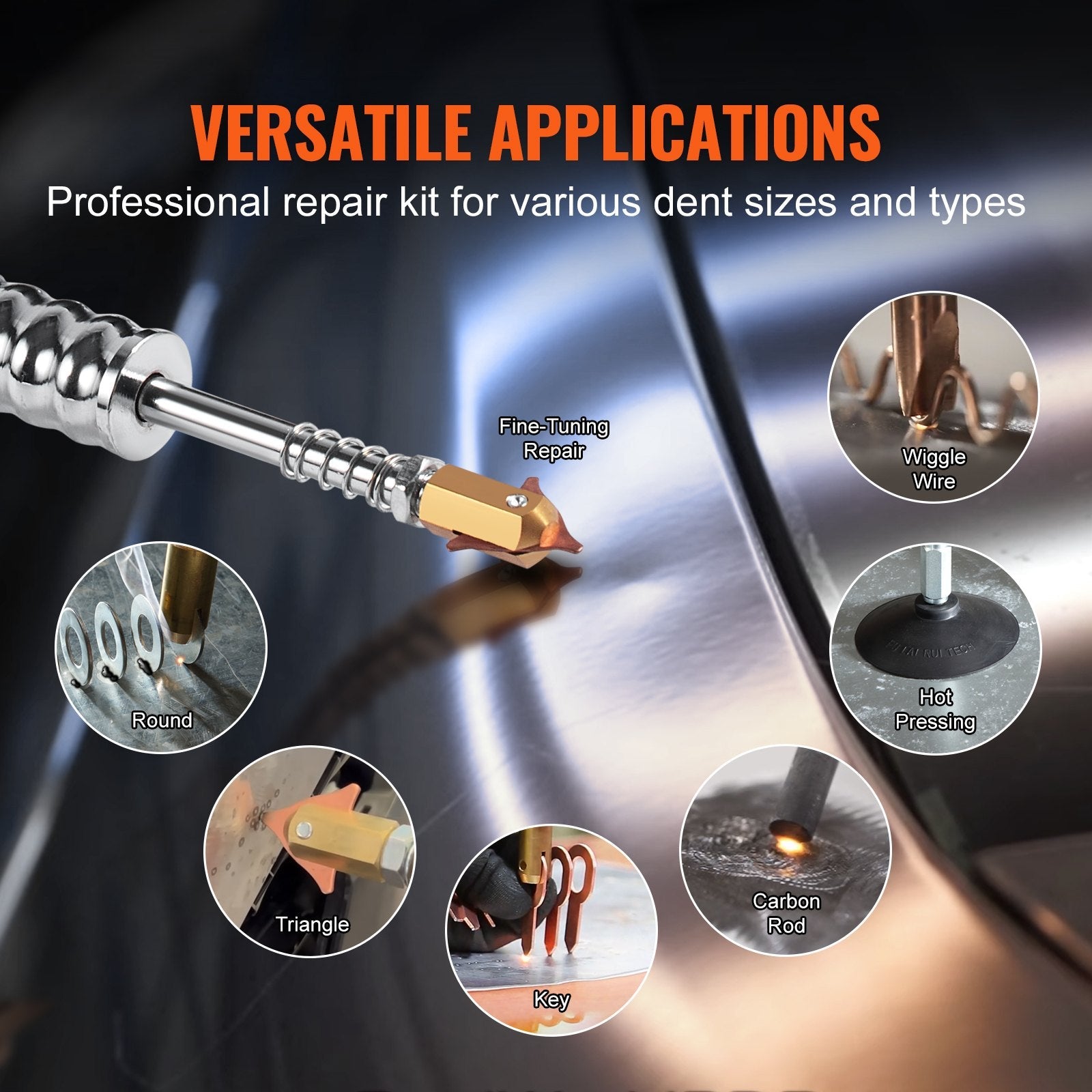 VEVOR Stud Welder Dent Repair Kit 3KW Spot Welder Dent Puller Machine 9 Modes 