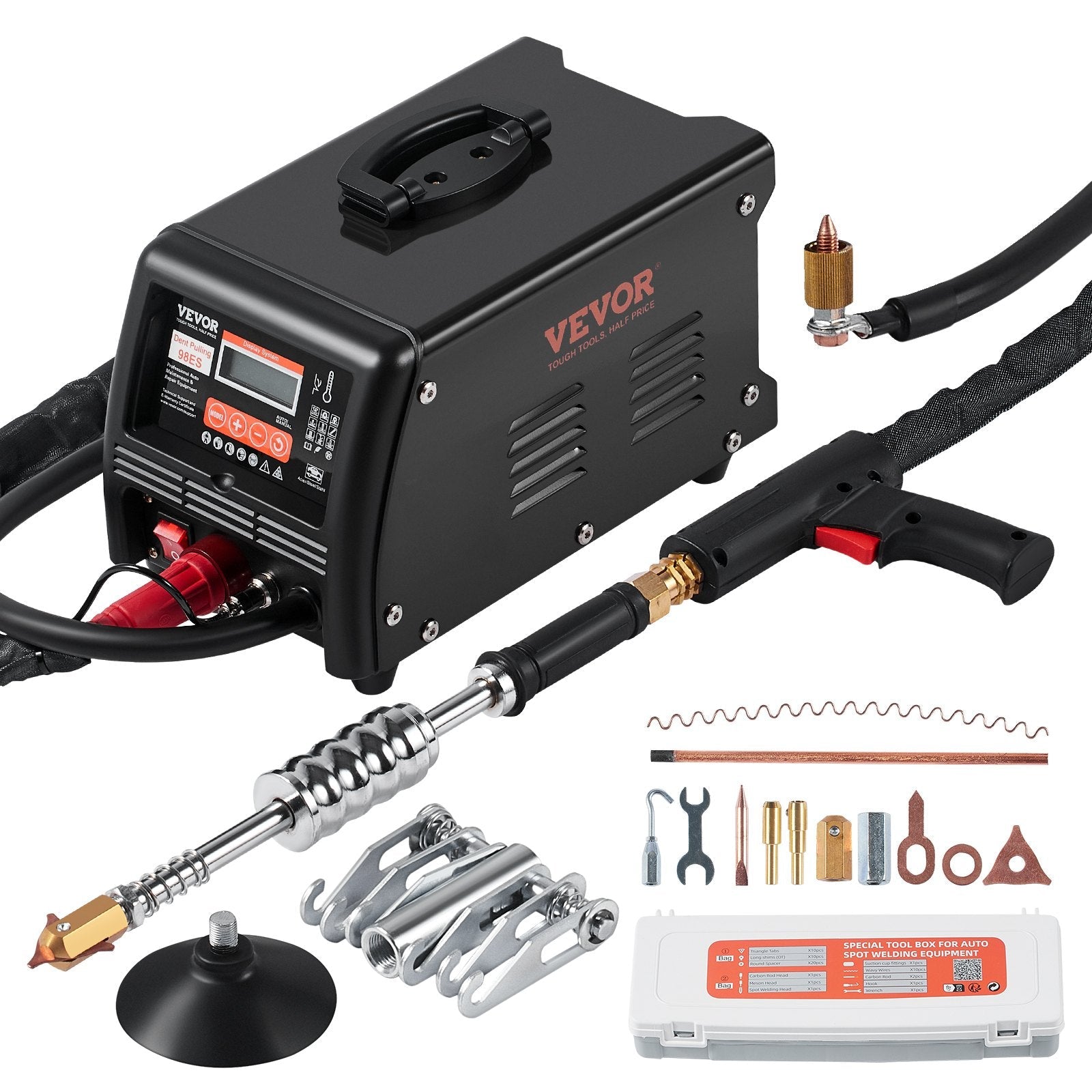 VEVOR Stud Welder Dent Repair Kit 3KW Spot Welder Dent Puller Machine 9 Modes 