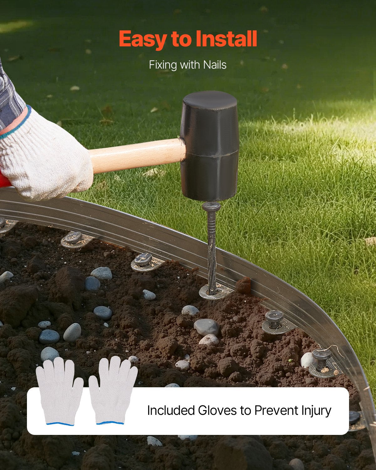 VEVOR Metal Landscape Edging 10Packs 60in Rust-Resistant Bendable for Yard Garden 