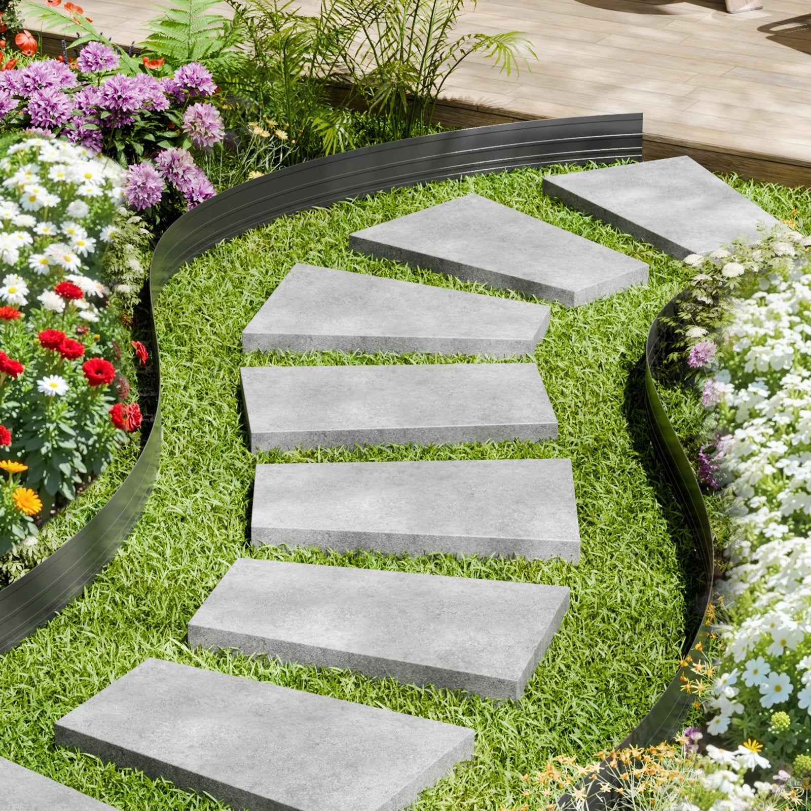 VEVOR Metal Landscape Edging 10Packs 60in Rust-Resistant Bendable for Yard Garden 