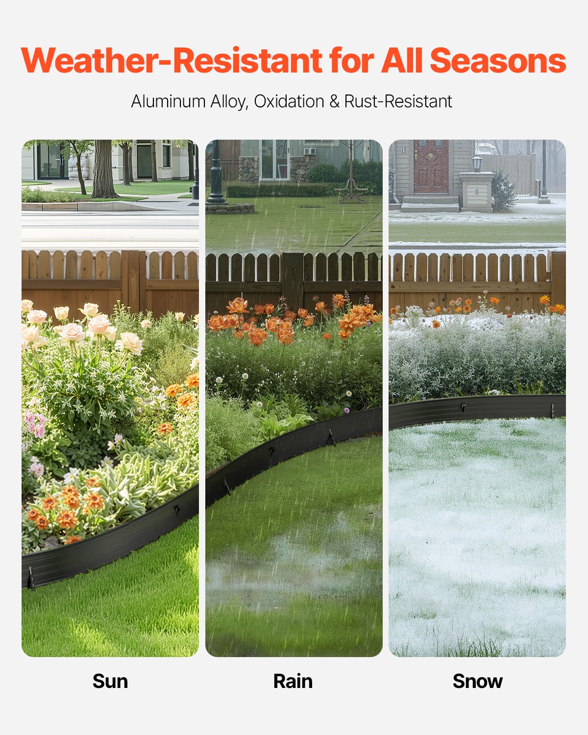 VEVOR Metal Landscape Edging 8Packs 72in Rust-Resistant Bendable for Yard Garden 