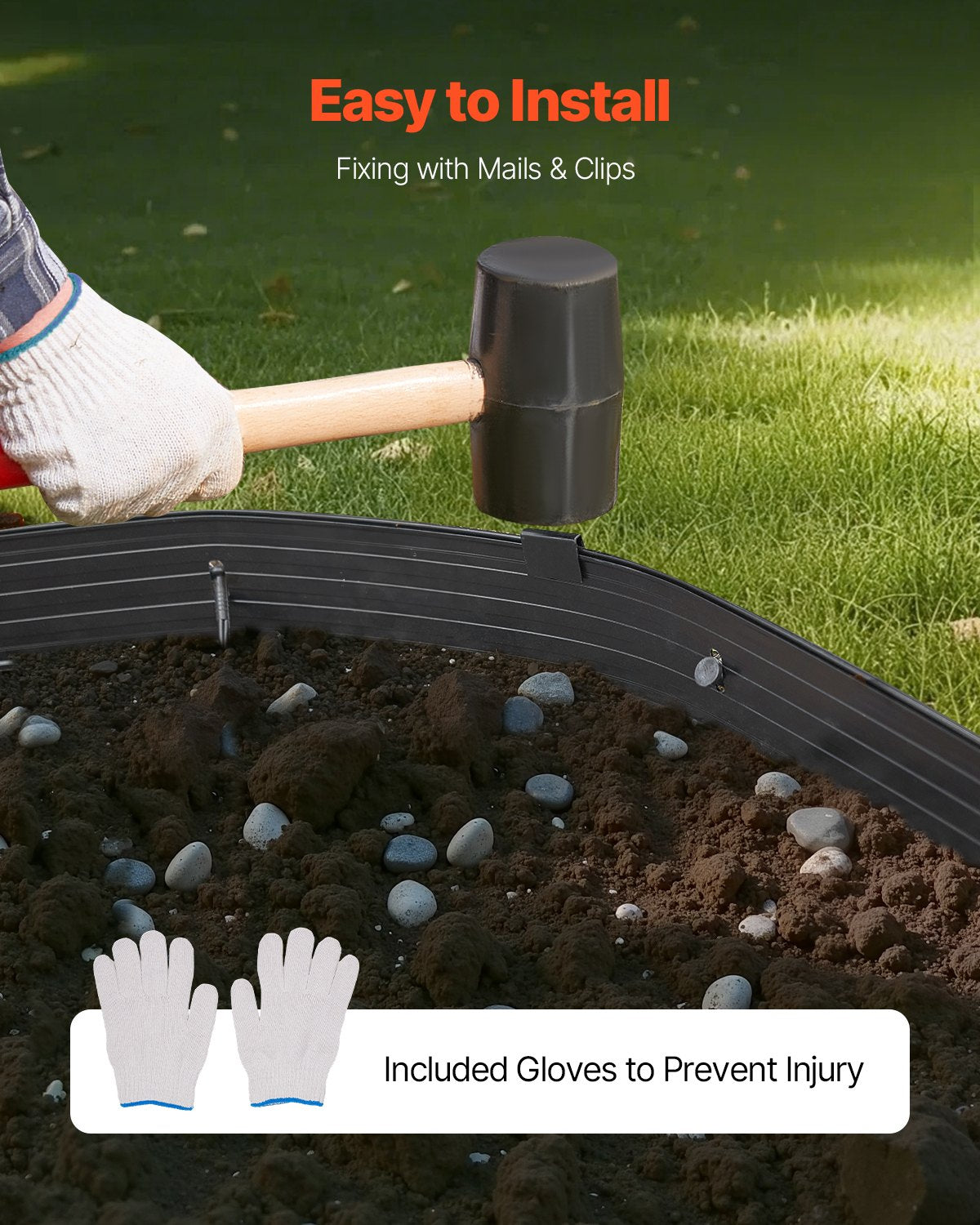 VEVOR Metal Landscape Edging 8Packs 72in Rust-Resistant Bendable for Yard Garden 