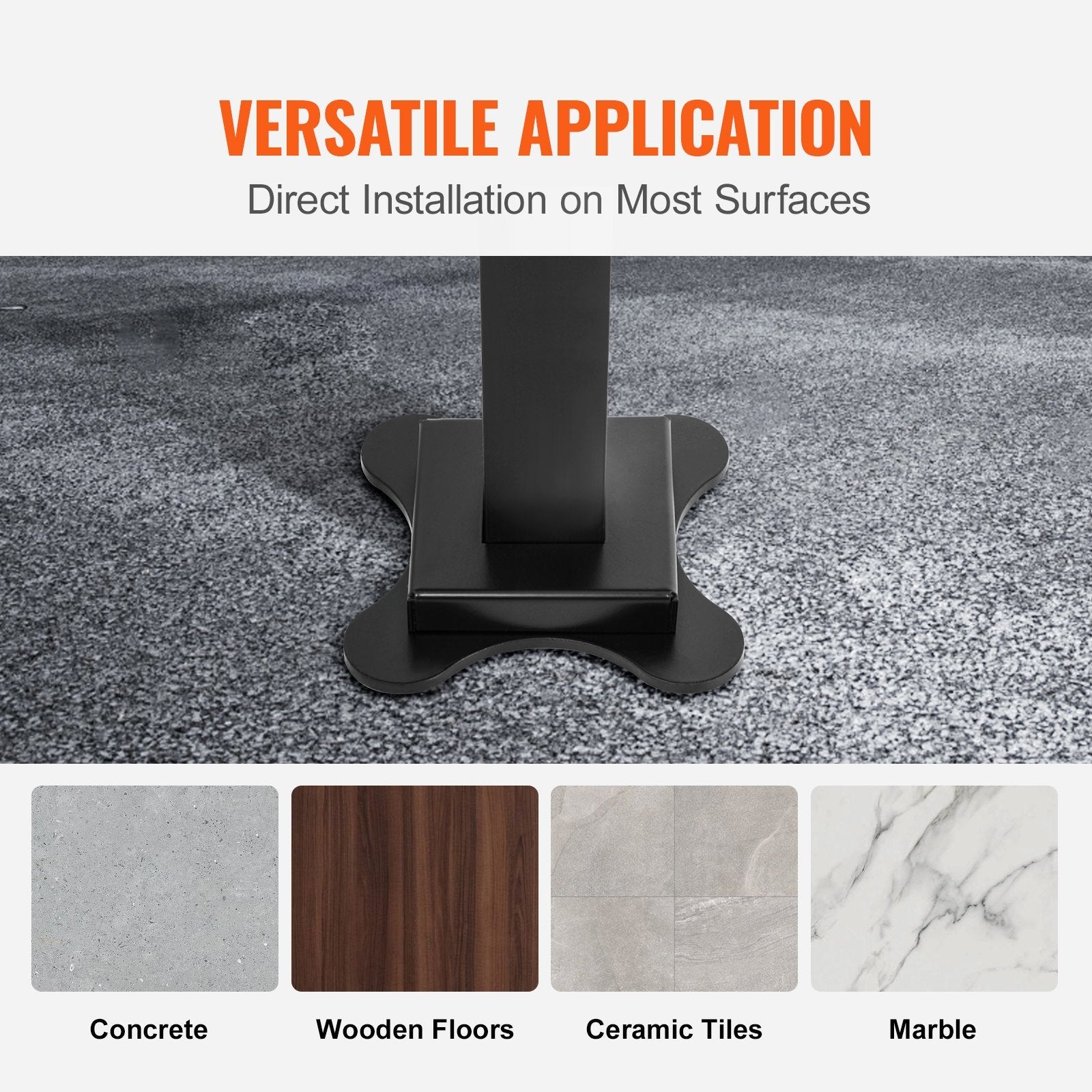 Handrail Outdoor Stairs, Outdoor Handrail 48 x 35.5 Inch Black Fits 1/2/3 Steps 