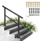 Handrail Outdoor Stairs, Outdoor Handrail 48 x 35.5 Inch Black Fits 1/2/3 Steps