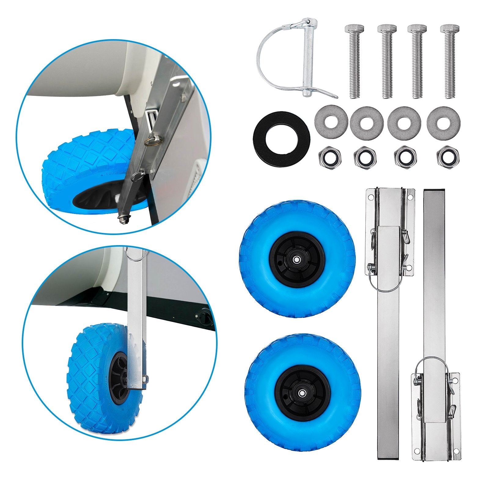 Boat Transom Launching Wheel Dolly Stainless Steel For Inflatable Boat 