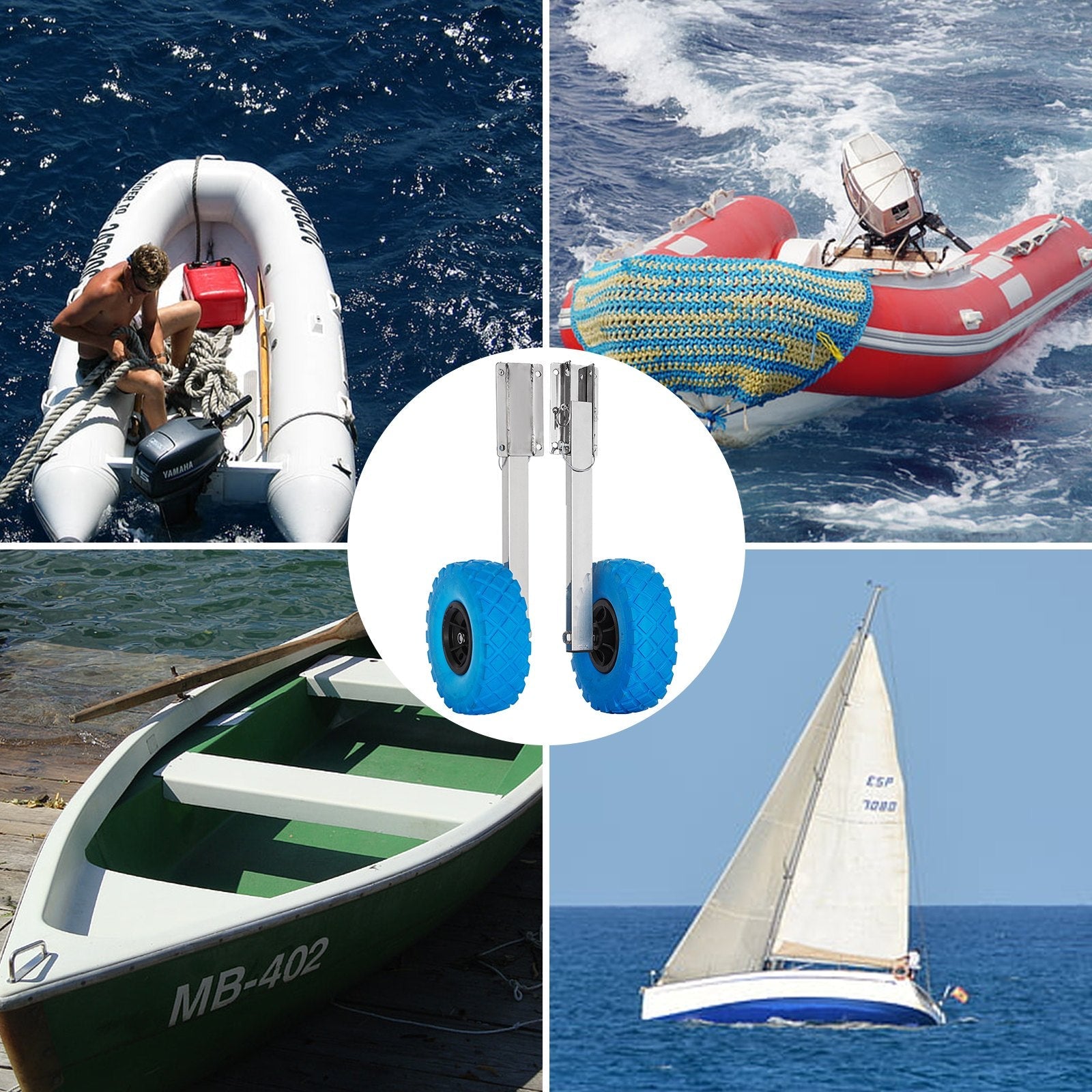 Boat Transom Launching Wheel Dolly Stainless Steel For Inflatable Boat 