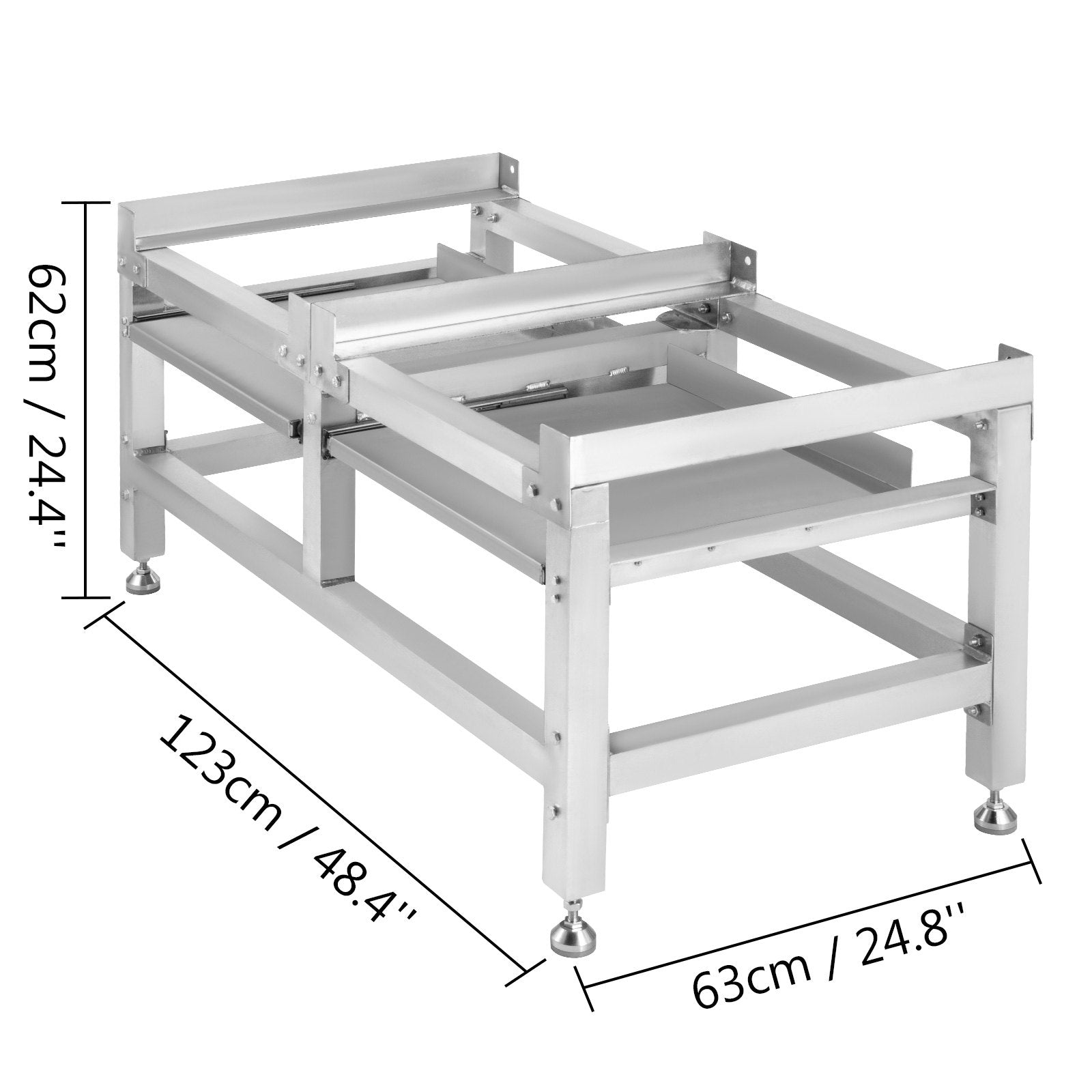 VEVOR Washing Machine Stand 300LBS, Washer Pedestal 25x25-Inch, Pedestal for Washer and Dryer, Washing Machine Base with A 66LBS Tray, Base Stand for Appliance with 4 Adjustable Feet, Aluminum 