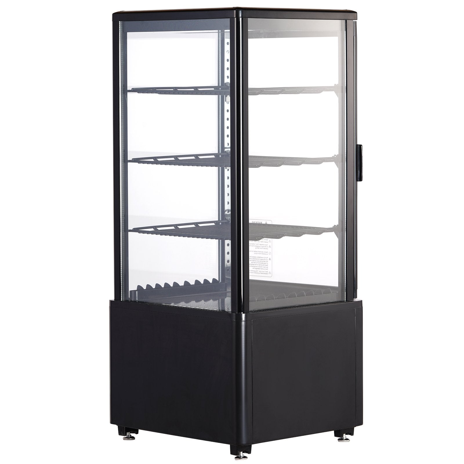 VEVOR Refrigerated Display Case, 3 Cu.Ft./85L, 3-Tier, Countertop Pastry Display Case Commercial Display Refrigerator with LED Lighting, TURBO Cooling, Frost-Free Air-Cooling, Locked Door for Bakery 