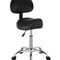 VEVOR Saddle Stool Swivel Stool with Backrest PU Leather Height Adjustable Black