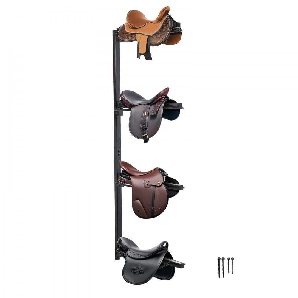VEVOR Wall Mount Saddle Rack Four Tiers Western &  English Horse Saddle Holder 