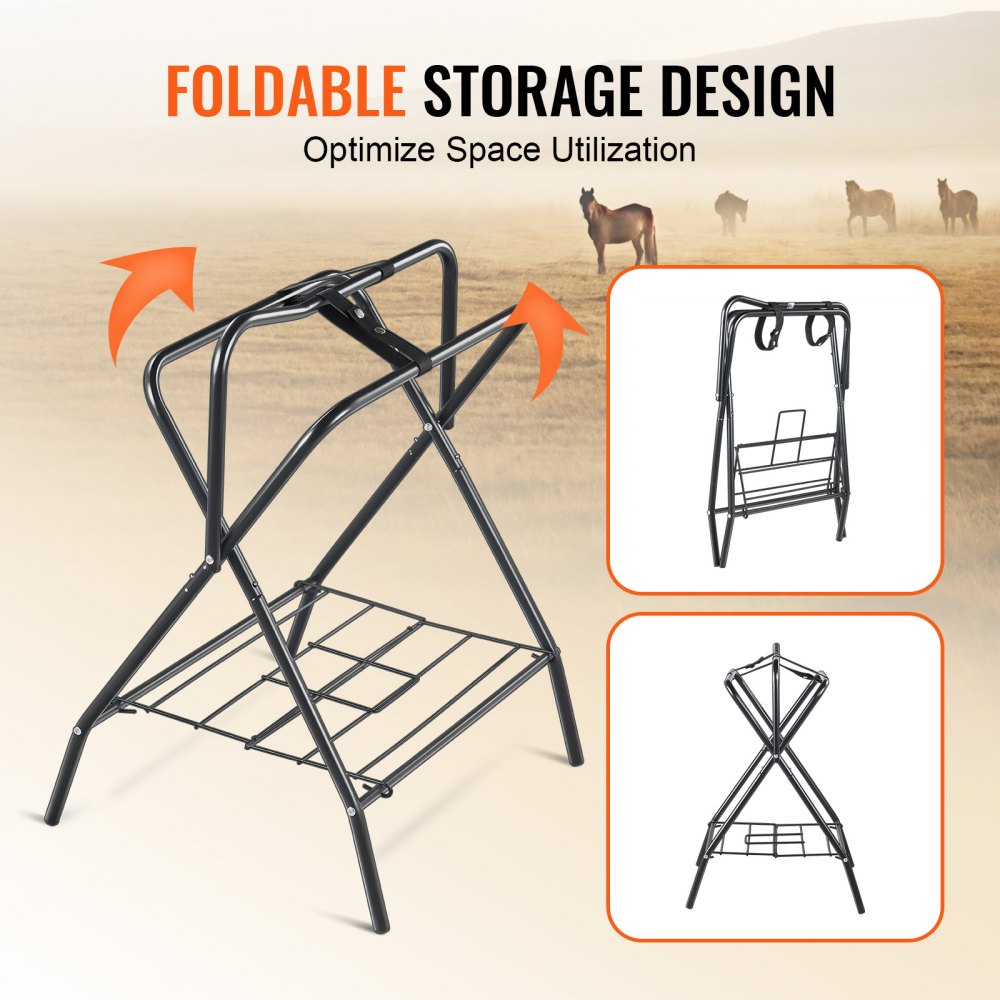 VEVOR Folding Saddle Rack 2 Packs Freestanding Horse Saddle Stand 132 lbs 