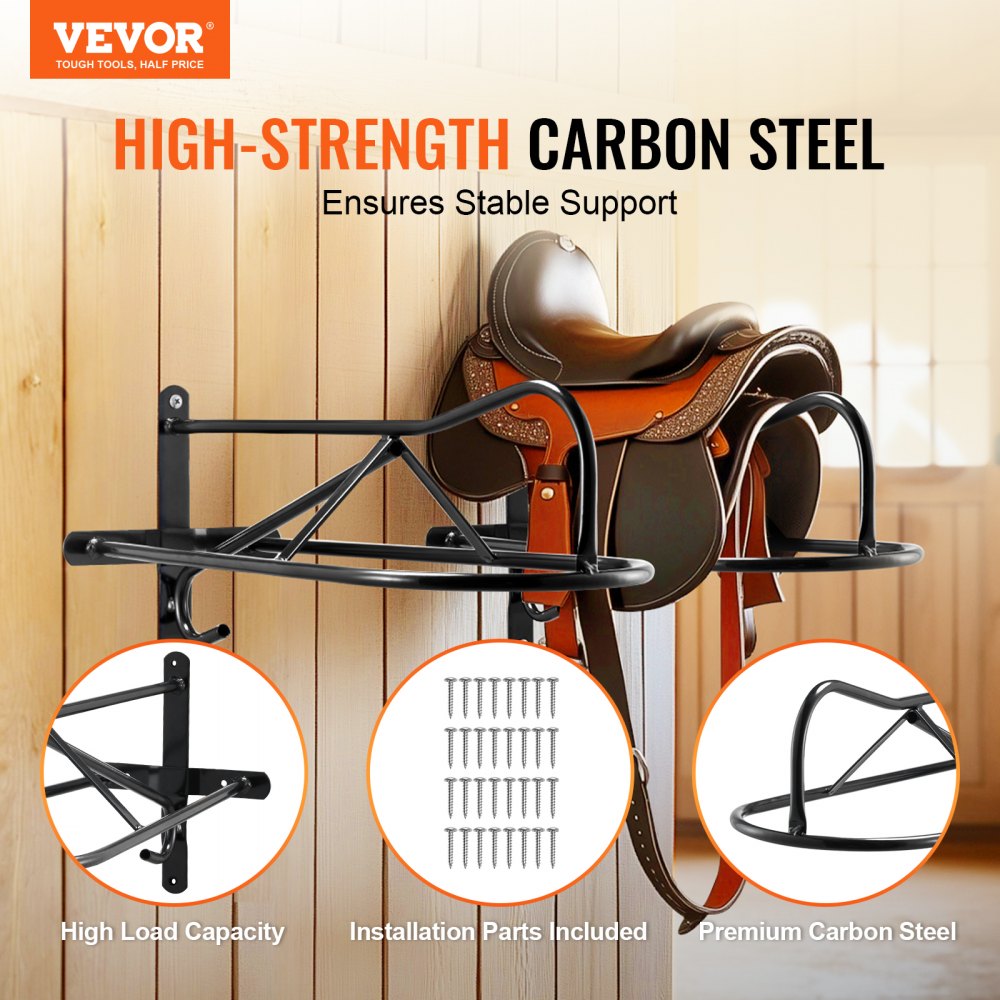 VEVOR Wall Mount Saddle Rack with Pad Bar 8 Packs Horse Saddle Rack Stand 