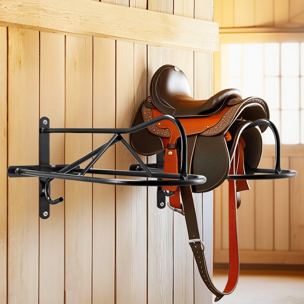 VEVOR Wall Mount Saddle Rack with Pad Bar 8 Packs Horse Saddle Rack Stand 