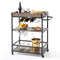VEVOR 3-Tier Bar Serving Cart Rolling Trolley with Wine Grid Glass Holder 110LBS