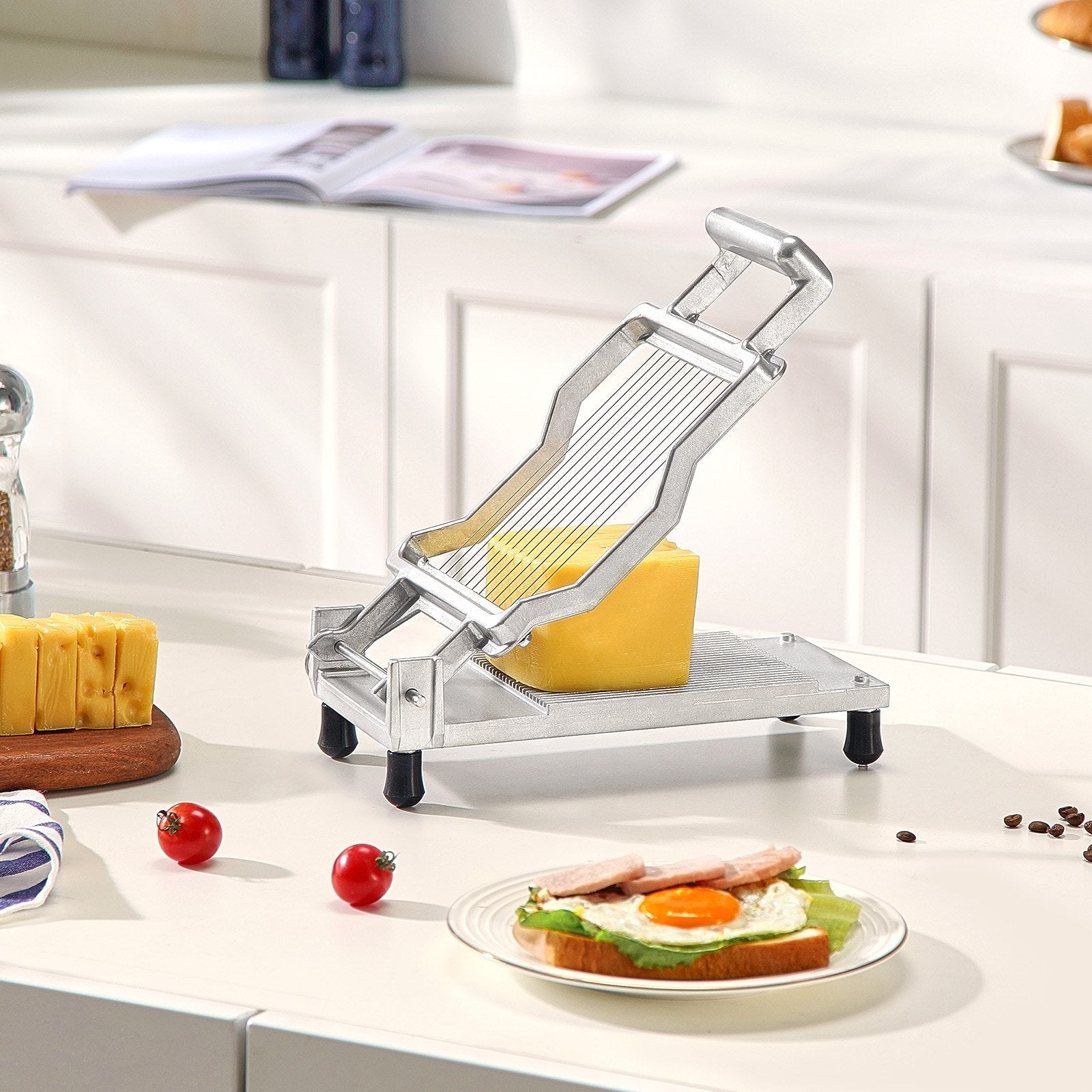 VEVOR Cheese Cutter with Wire Cheeser Butter Cutting 0.39" & 0.78" Cheese Slicer 