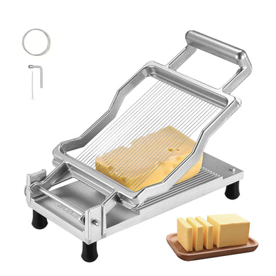 VEVOR Cheese Cutter with Wire Cheeser Butter Cutting 0.2" Thin Cheese Slicer 