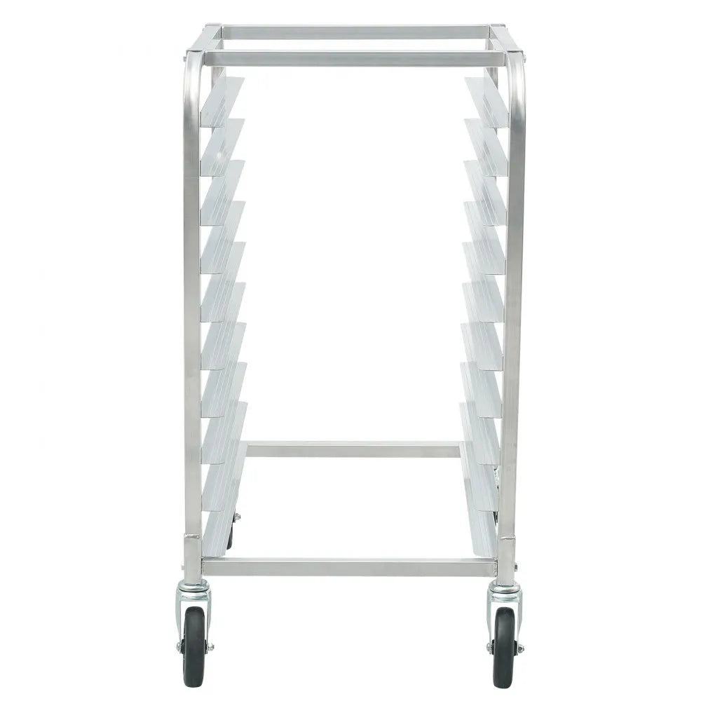 VEVOR Bun Pan Rack, 10-Tier Commercial Bakery Racks with Brake Wheels, Aluminum Racking Trolley Storage for Half & Full Sheet, Speed Rack For Kitchen Home, Bread Baking Equipment, 26\"L x 20.3\"W x 39\"H