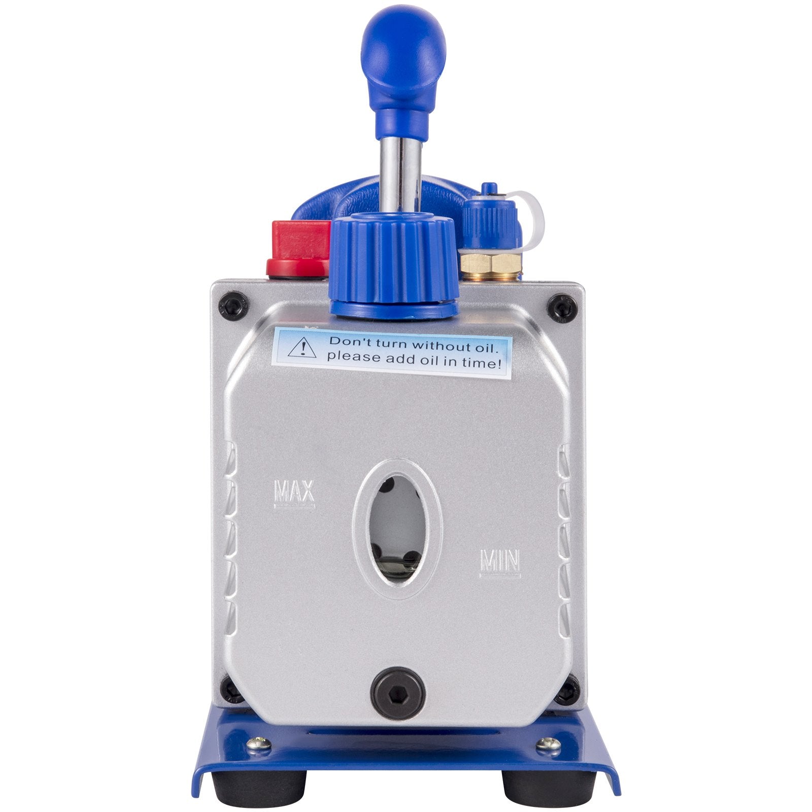 VEVOR Vacuum Pump 4.8CFM 1/4 HP Single Stage HVAC A/C Refrigeration Kit 5PA Ultimate Vacuum Manifold Gauge Set R410A R134A R22 HVAC AC, 4-Way Manifold Gauge and Hose for Air Conditioning Systems 