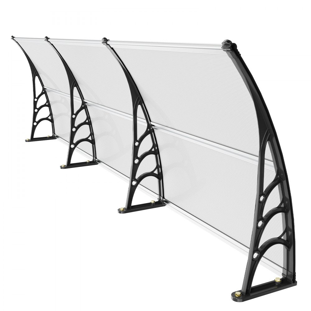VEVOR Window Door Awning Canopy, 38" x 117" Door Canopy Exterior, UF50+ PC Sunshade Sheet Awnings, Outdoor Patio Awning Sun Shade, Transparent, Waterproof, for Sun Shutter, Rain, UV, Snow Protection 