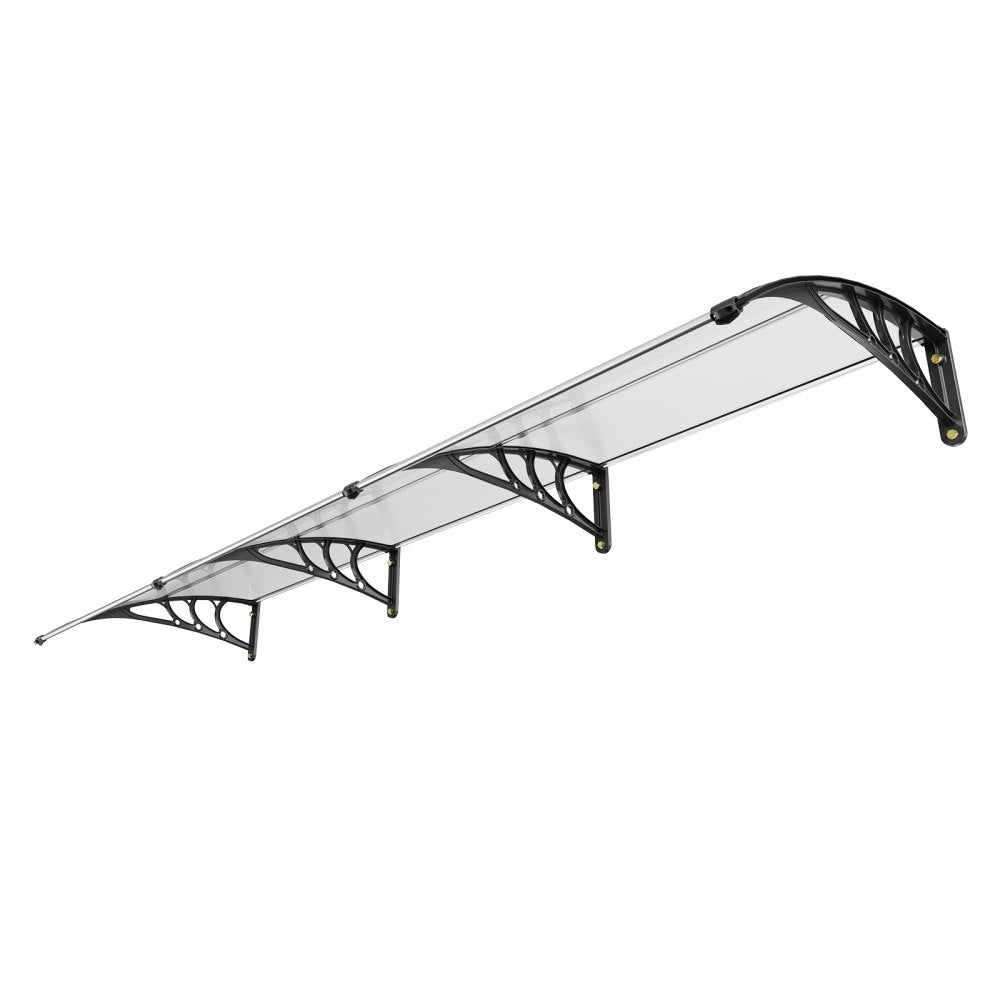 VEVOR Window Door Awning Canopy, 38" x 117" Door Canopy Exterior, UF50+ PC Sunshade Sheet Awnings, Outdoor Patio Awning Sun Shade, Transparent, Waterproof, for Sun Shutter, Rain, UV, Snow Protection 