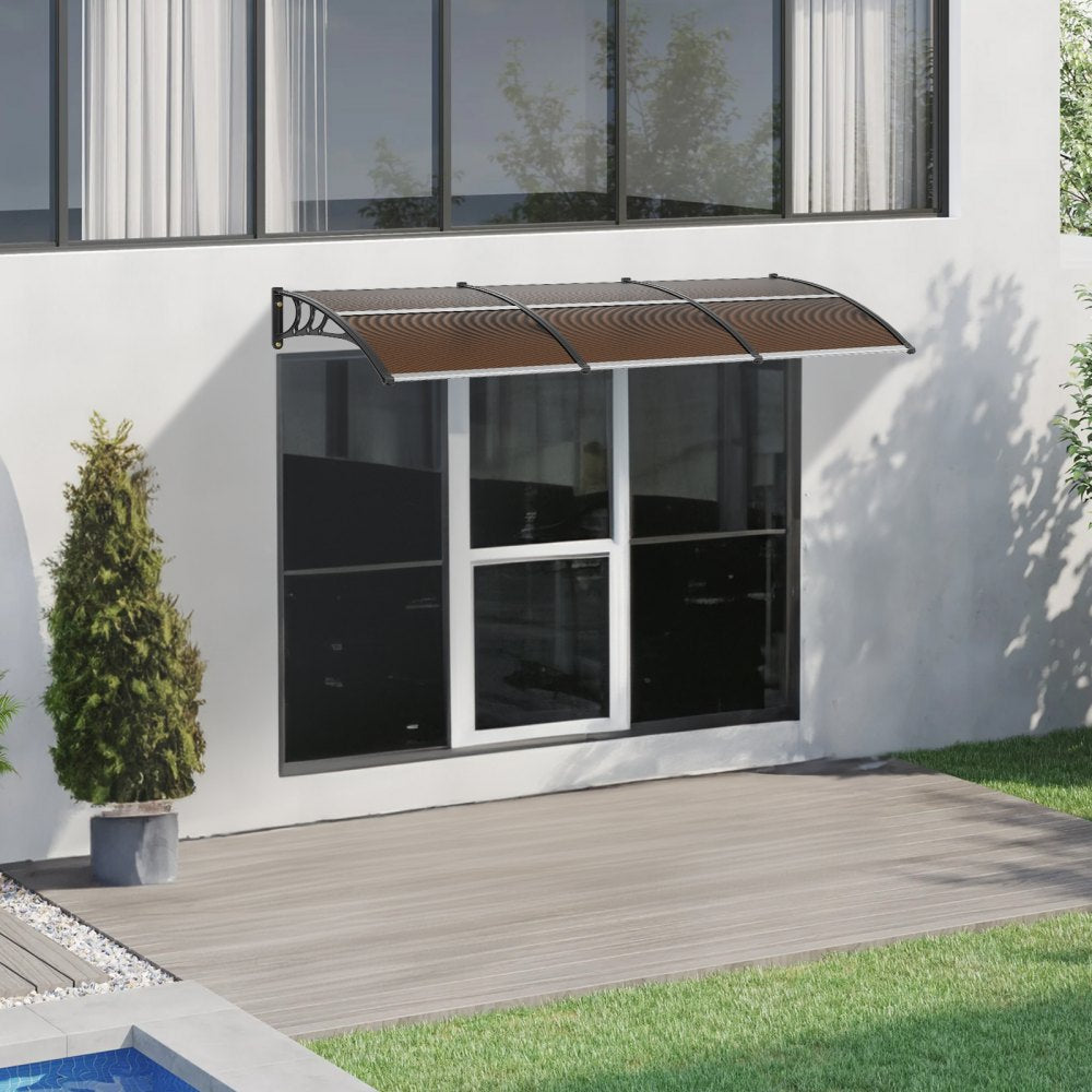 VEVOR Window Door Awning Canopy 40" x 120", UPF 50+ Polycarbonate Entry Door Outdoor Window Awning Exterior, Front Door Overhang Awning for Sun Shutter, Rain, UV, Snow Protection, Hollow Sheet 