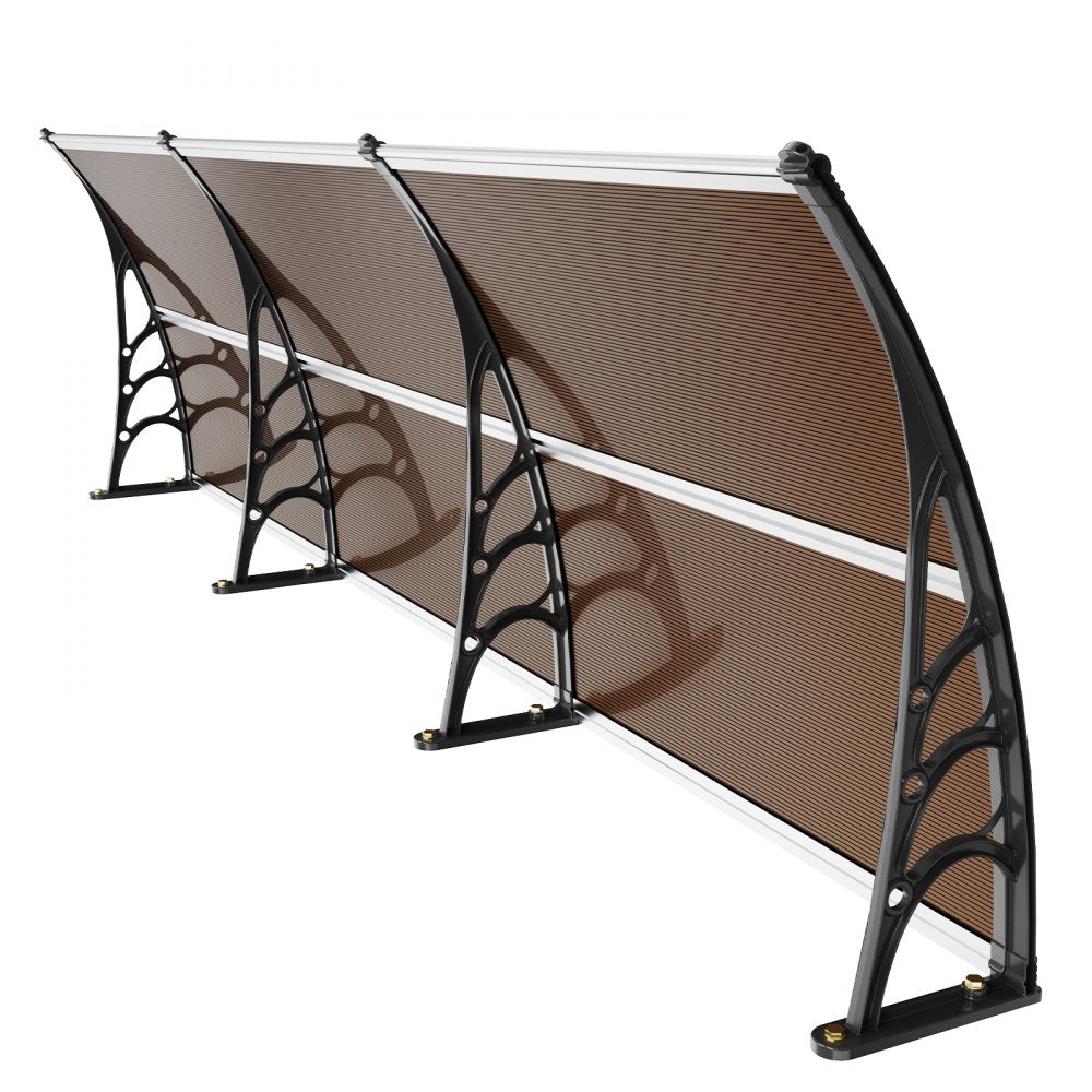 VEVOR Window Door Awning Canopy 40" x 120", UPF 50+ Polycarbonate Entry Door Outdoor Window Awning Exterior, Front Door Overhang Awning for Sun Shutter, Rain, UV, Snow Protection, Hollow Sheet 