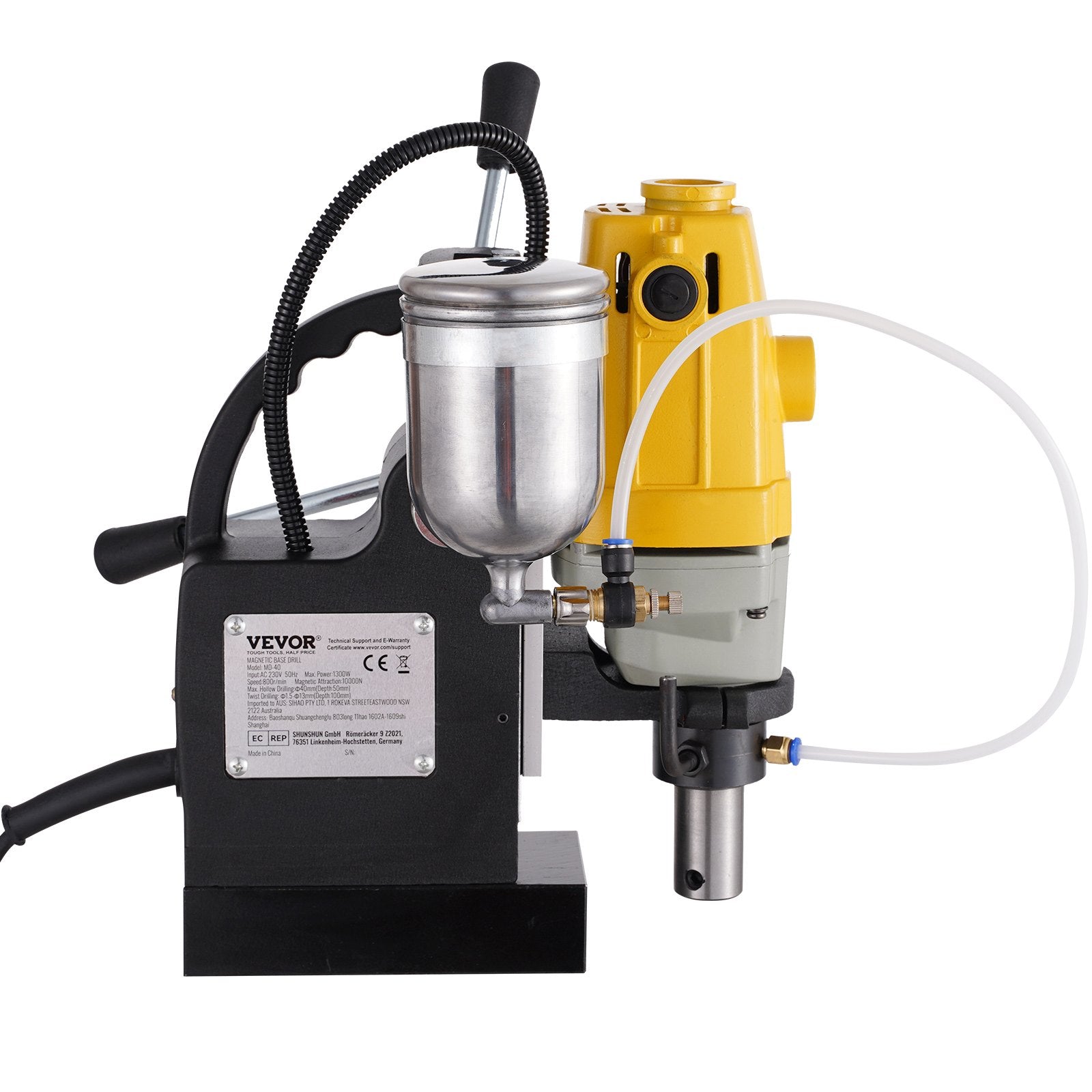 VEVOR 1100W Magnetic Drill Press with 1-1/2 Inch (40mm) Boring Diameter MD40 Magnetic Drill Press Machine 2810 LBS Magnetic Force Magnetic Drilling System 670 RPM with 6 Pcs HSS Annular Cutter Kit 