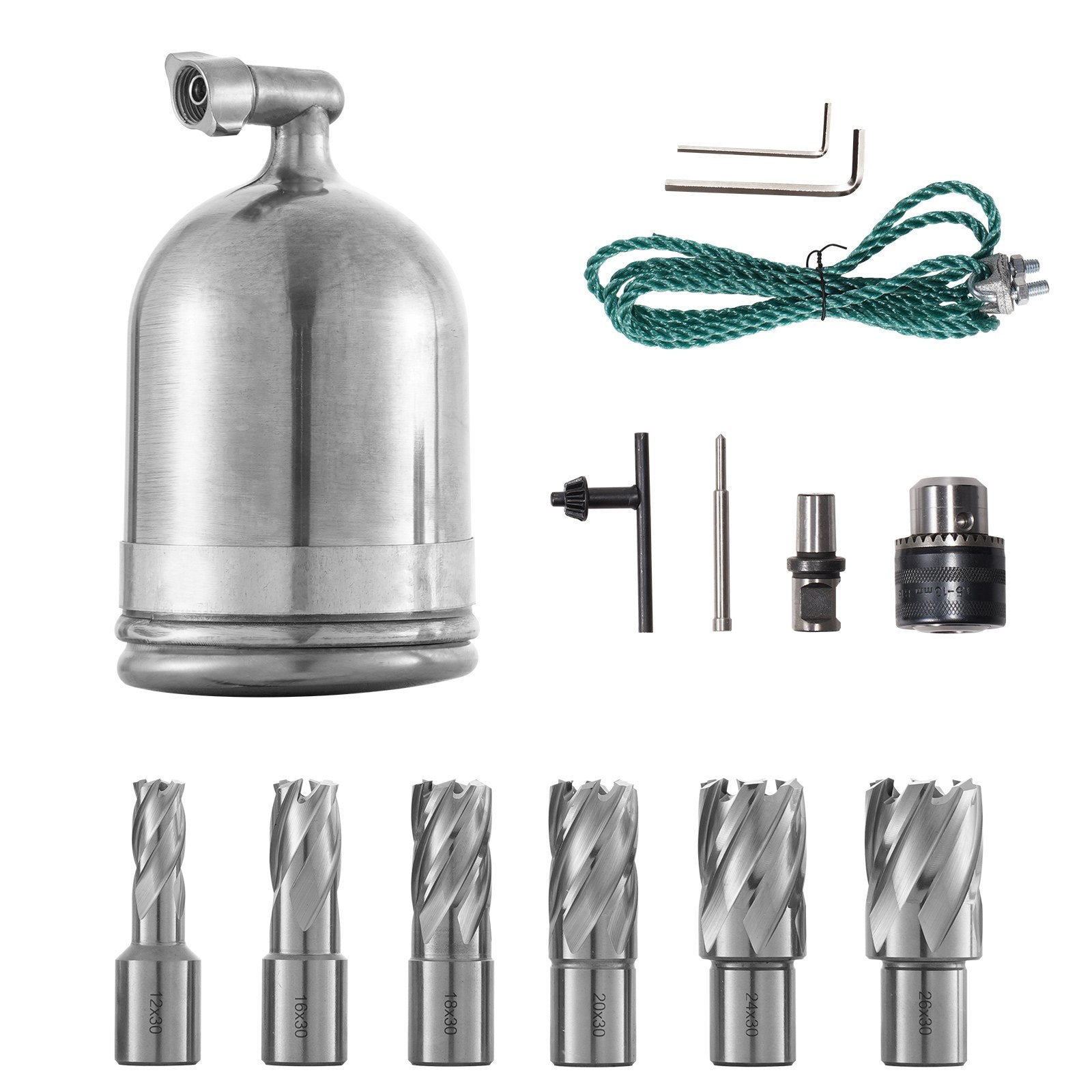 VEVOR 1100W Magnetic Drill Press with 1-1/2 Inch (40mm) Boring Diameter MD40 Magnetic Drill Press Machine 2810 LBS Magnetic Force Magnetic Drilling System 670 RPM with 6 Pcs HSS Annular Cutter Kit 