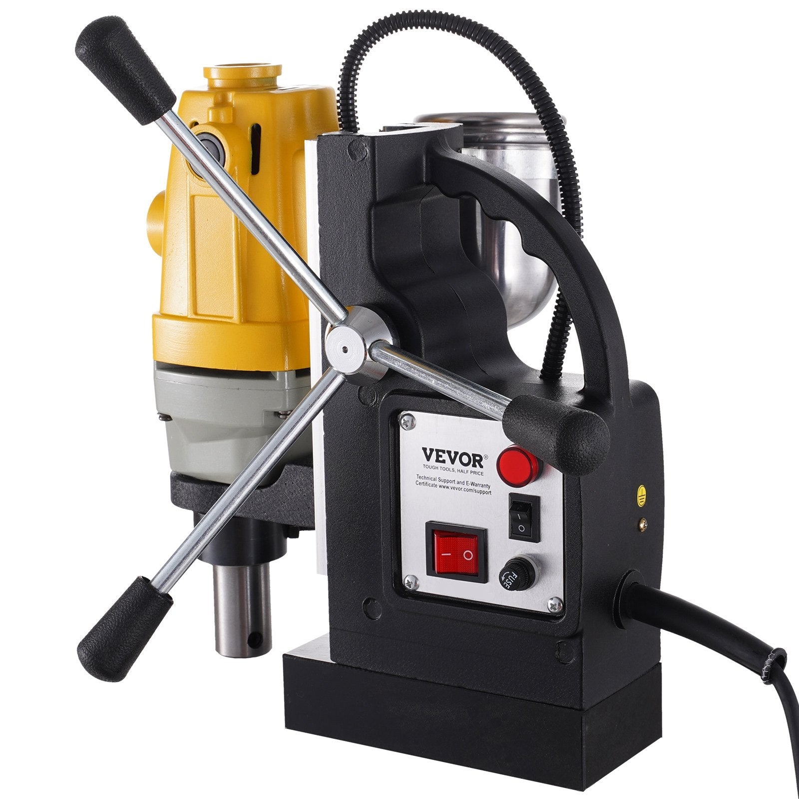VEVOR 1100W Magnetic Drill Press with 1-1/2 Inch (40mm) Boring Diameter MD40 Magnetic Drill Press Machine 2810 LBS Magnetic Force Magnetic Drilling System 670 RPM with 6 Pcs HSS Annular Cutter Kit 