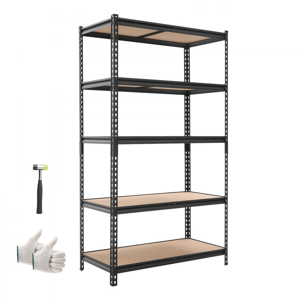 5-Tier Adjustable Storage Shelves, 2500 lb Capacity Heavy-Duty Garage Shelving Unit, Metal Utility Storage Rack with Adjustable Shelves, 40.35" x 20.35" x 71.38"