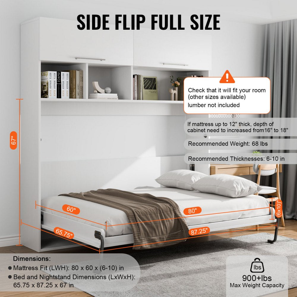 VEVOR Murphy Bed Kit Queen Deluxe DIY Wall Bed Mechanical Hardware Kit Folding 