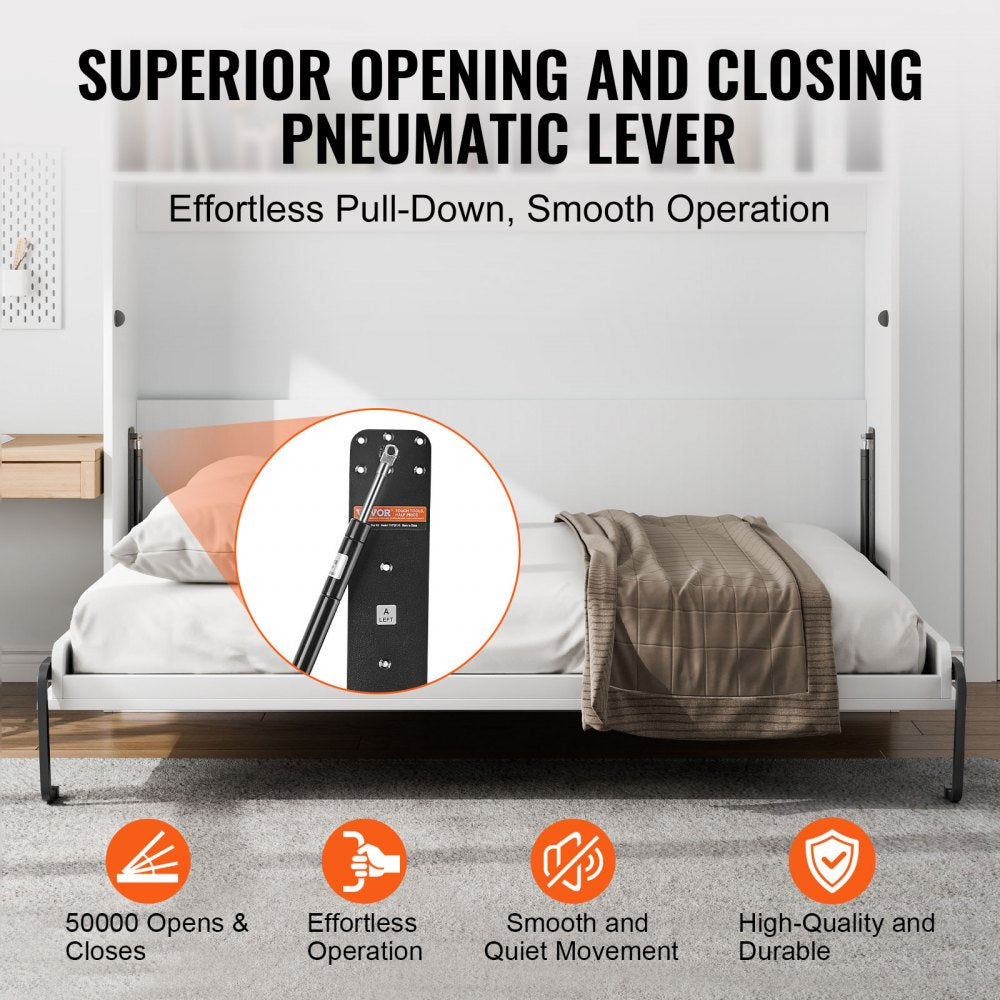 VEVOR Murphy Bed Kit Full Deluxe DIY Wall Bed Mechanical Hardware Kit Folding 