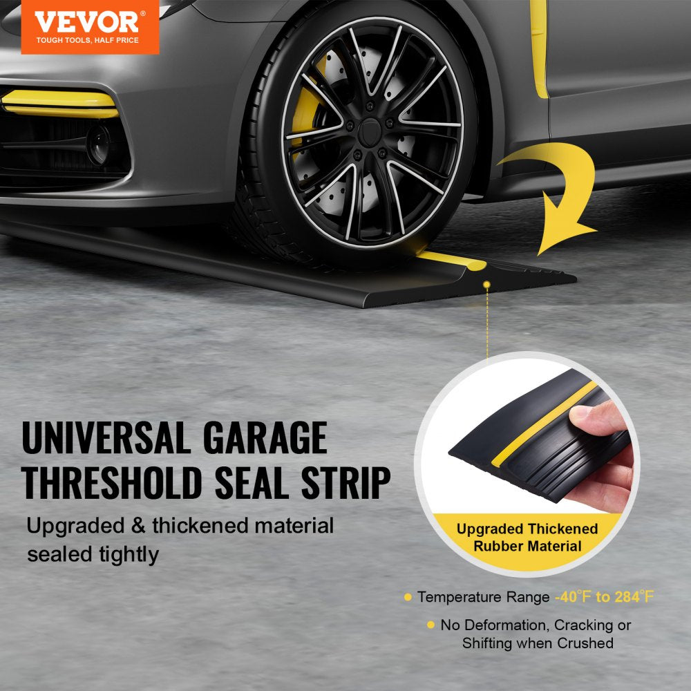 VEVOR Garage Door Threshold Seal Strip 12 FT Universal Bottom Waterproof PVC 