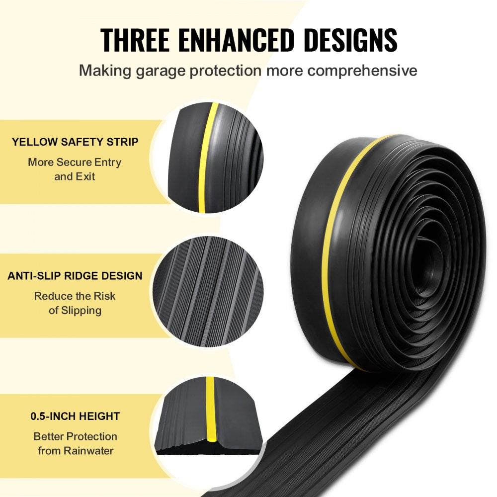 VEVOR Garage Door Threshold Seal Strip 12 FT Universal Bottom Waterproof PVC 