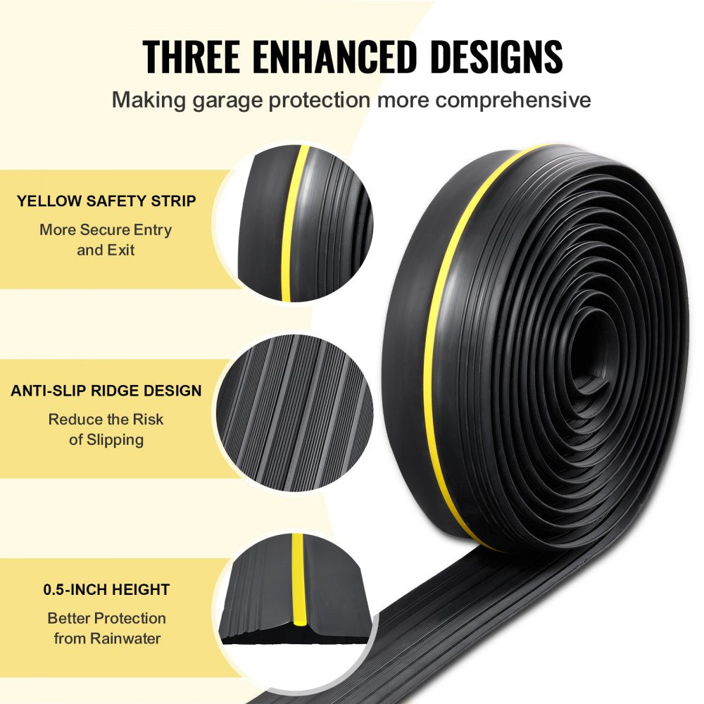 VEVOR Garage Door Threshold Seal Strip 20 FT Universal Bottom Waterproof PVC 