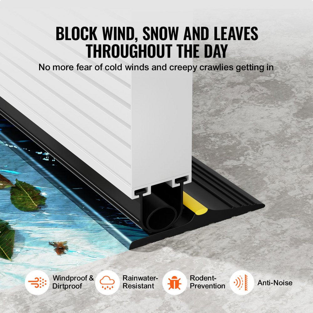 VEVOR Garage Door Threshold and Bottom Seals Kit 10 FT Universal Waterproof PVC 